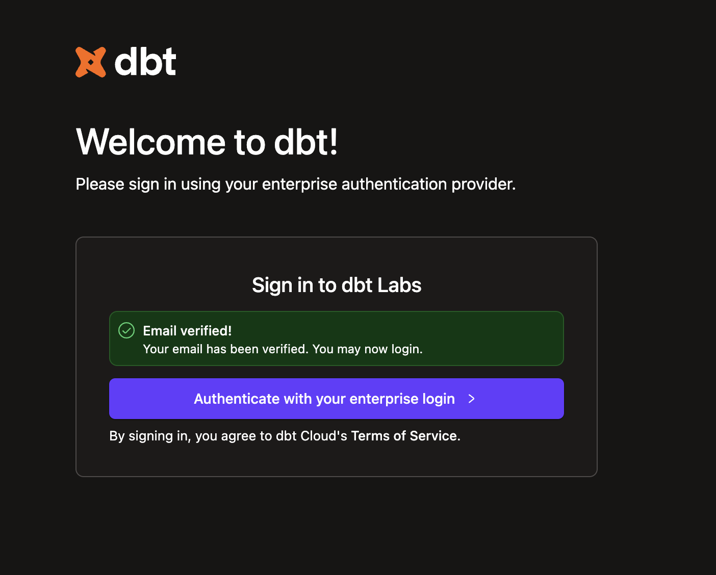 The confirmation that the email address is verified. The confirmation that the email address is verified.